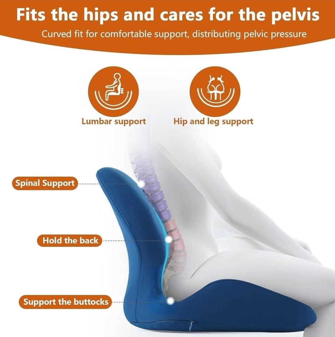Ergonomic Lumbar Support Cushion Soft PU Memory Foam Backrest Pillow for Office Chair, Car & Home Use - Image 3