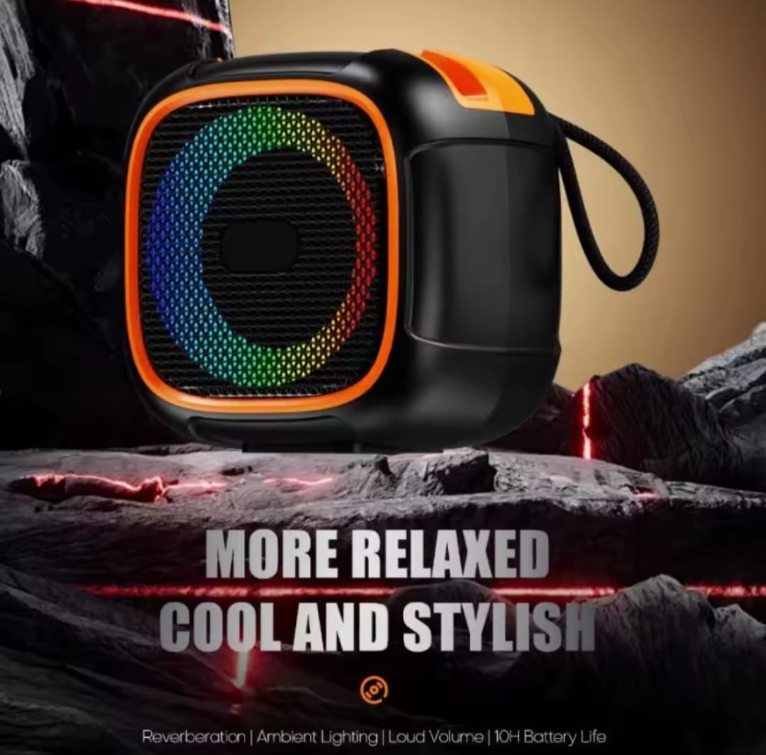 S11 Mini Portable Bluetooth Speaker with Phone Holder, RGB Lights, Super Bass & 10-Hour Playtime Compact Travel Wireless Speaker (Random Color)