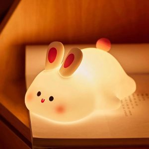 Cute Rabbit Silicone Lamp Soft Touch Night Light for Kids & Home Decor