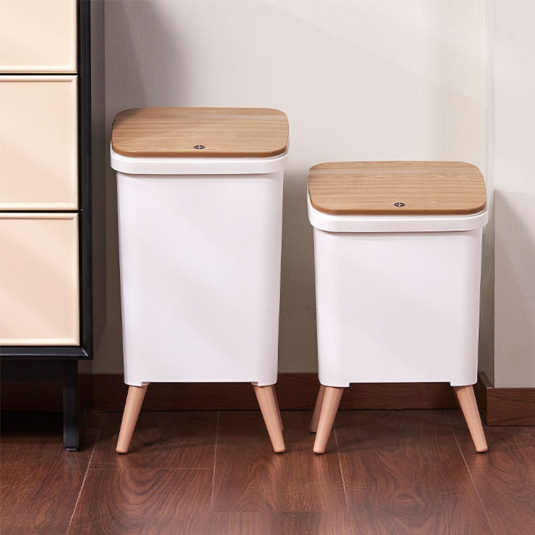 Royal Wooden Trash Bin with Lid - Image 2