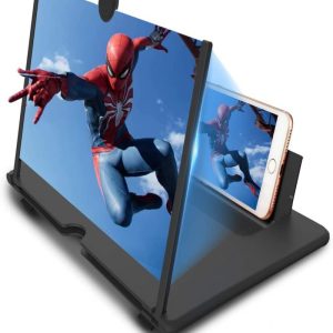 Mobile Screen Magnifier  HD 3D Video Amplifier & Foldable Smartphone Stand | Random Color