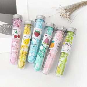 100 PCS Disposable Flower Paper Soap with Portable Tube Multi-Color Travel Sheets for Hand Washing & Outdoor Use- Random Color