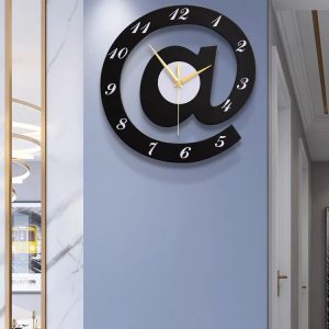 The Sign (@)3D Wooden wall clock for Living Room, Bed Room Home Decor Art & Hanging Decorative Showpiece Items