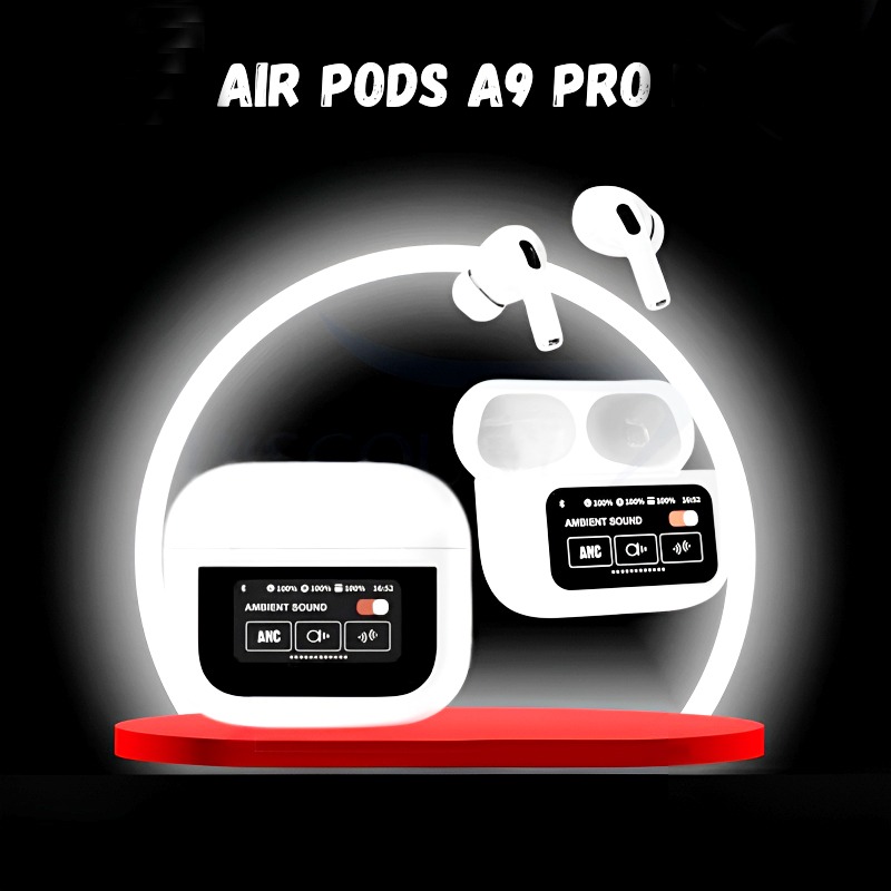 A9 Pro 2 Wireless Earbuds Bluetooth with ANC+ENC, 4 Pcs Ear Tips, White - Image 2