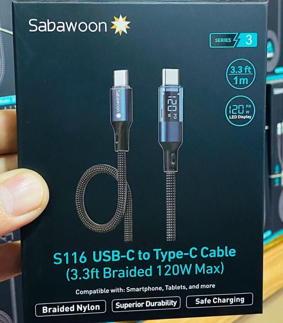 120W Digital Display Fast Charging Cable Full Original High Speed Braided Charging & Data Cable - Image 4