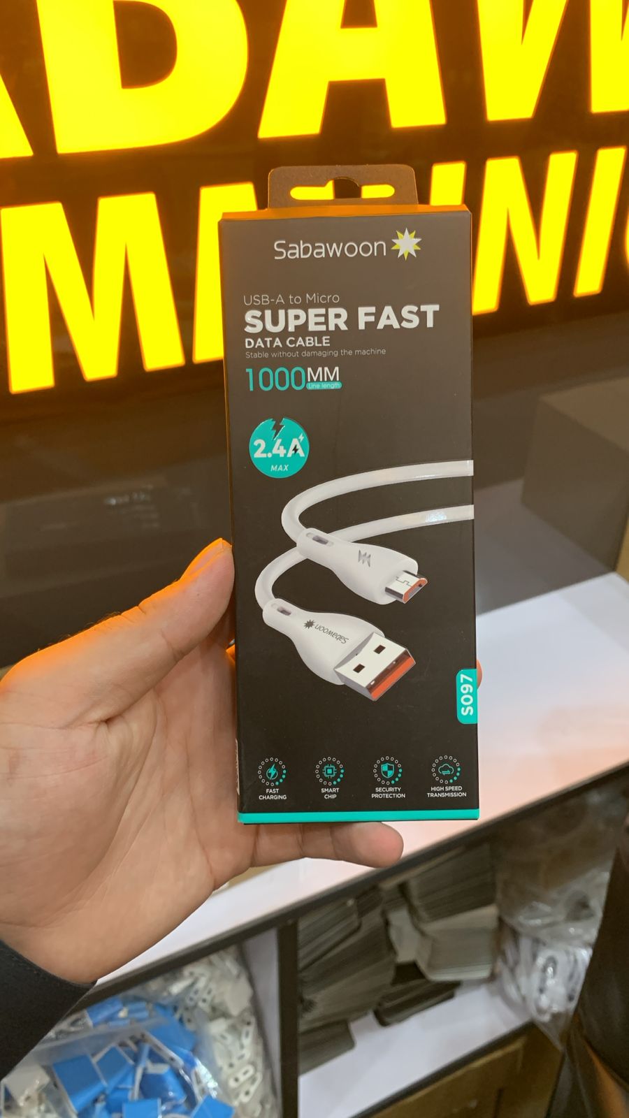 Sabawoon Super Fast USB-A to Micro Data Cable 1000mm Fast Charging & Data Sync Cable - Image 2