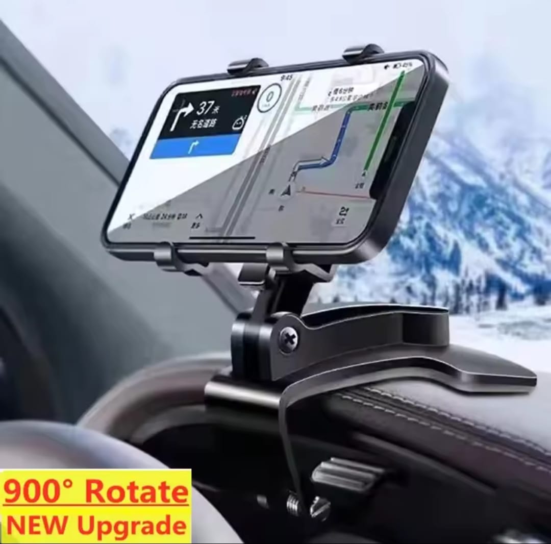 Dashboard Car Phone Holder ABS 360° Rotatable Mobile Phone Sun Visor & Rear View Mirror Mount Support for Smartphones