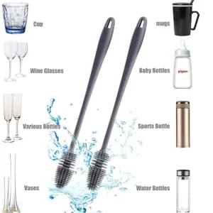 Silicone Feeder Bottle Brush Glass Brush Cup Brushes Long Handle
