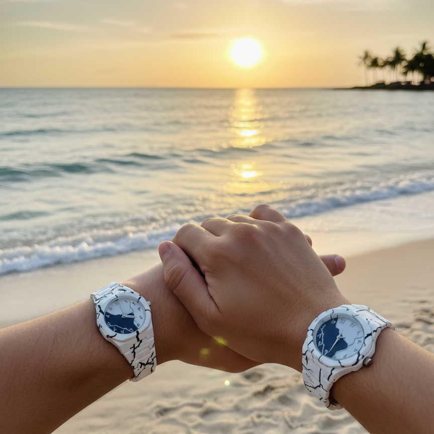 Tiger Aura Pair Watch Stylish His & Hers Wristwatch Set, Elegant Design for Couples & Gifting - Image 3