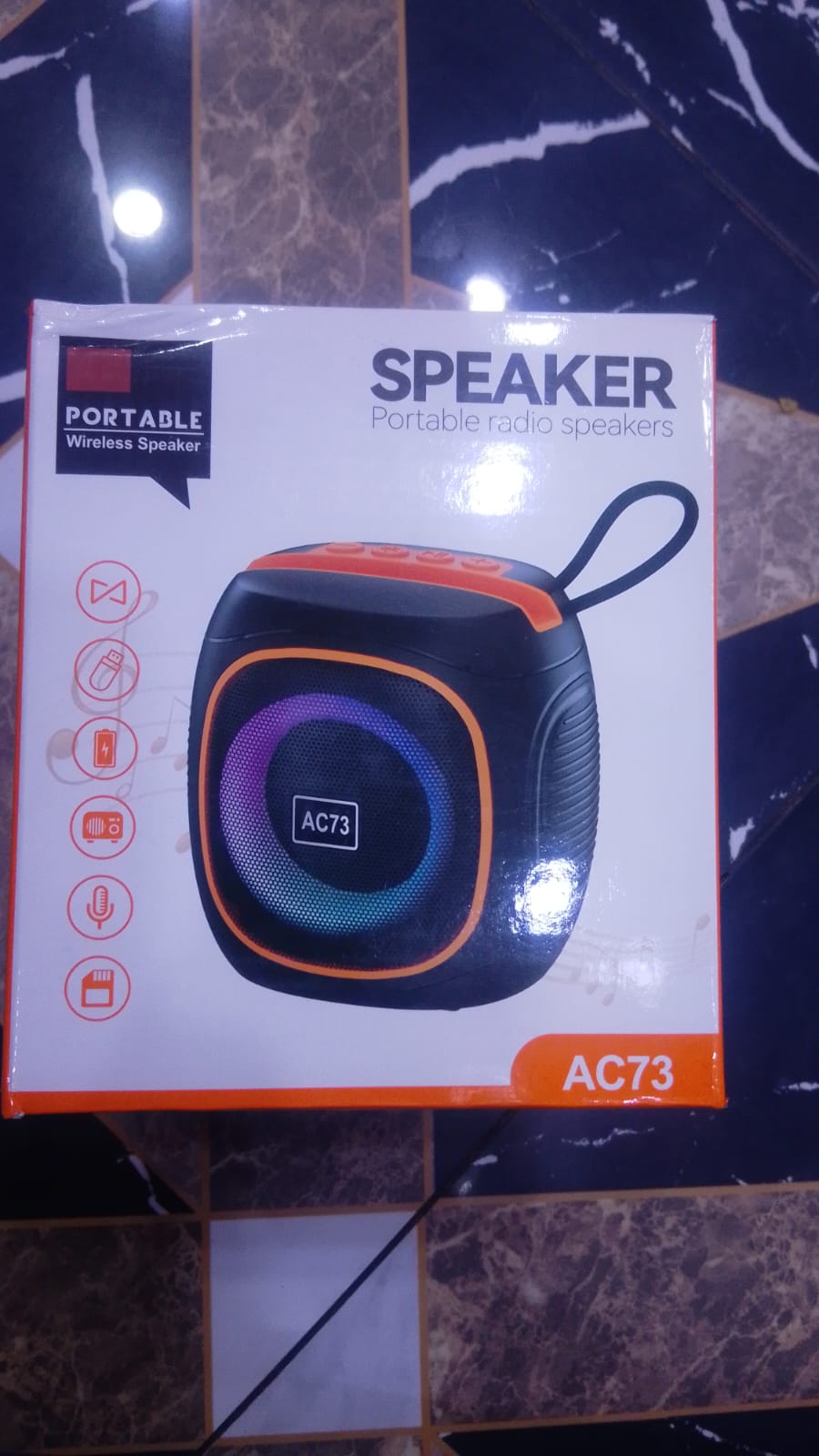 AC73 Portable Wireless Speaker Compact Bluetooth Party Speaker with RGB Lights and FM Radio - Image 4