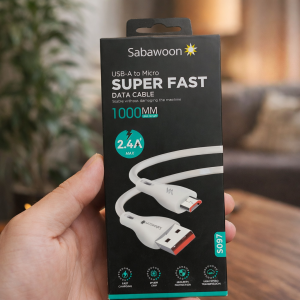 Sabawoon Super Fast USB-A to Micro Data Cable 1000mm Fast Charging & Data Sync Cable
