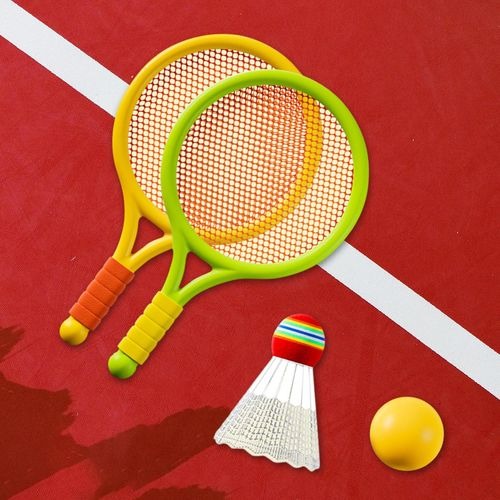 Kids Badminton & Tennis Racket Set Easy-To-Handle Outdoor Sports Toy With 2 Rackets, 1 Ball, And 1 Shuttlecock For Fun Indoor & Outdoor Play (Random Color) - Image 4