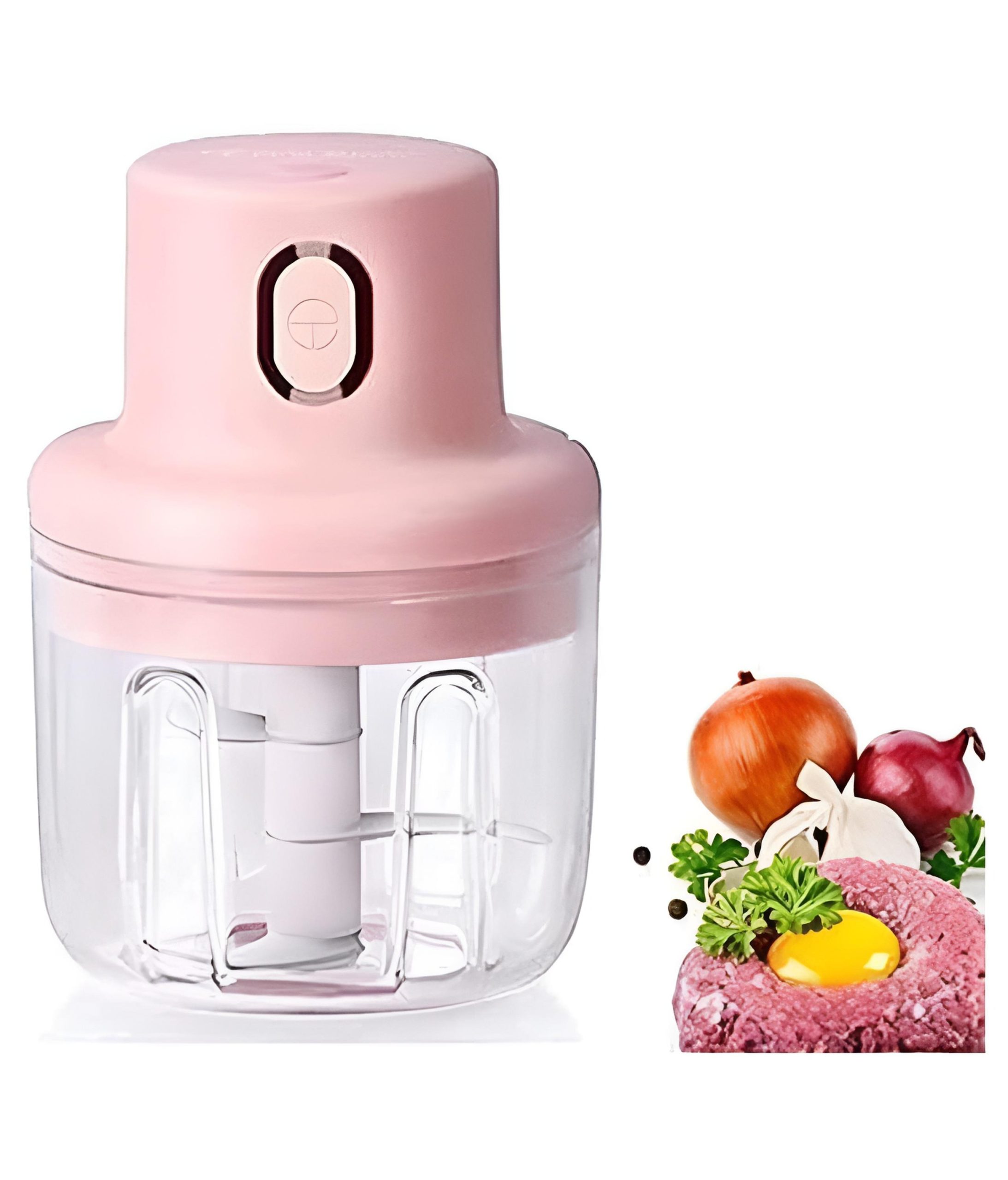 250ML Pink USB Wireless Electric Garlic Masher Sturdy Press Mincer Vegetable Chili Meat Grinder Food Chopper Kitchen Tools - Image 3