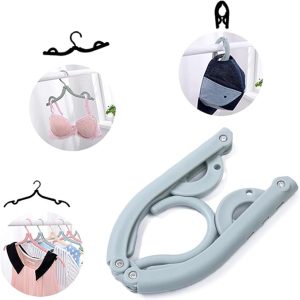 Portable Folding Clothes Hangers with Slots  Pack of 10 Durable Travel-Friendly Hangers. ( Random Colour )