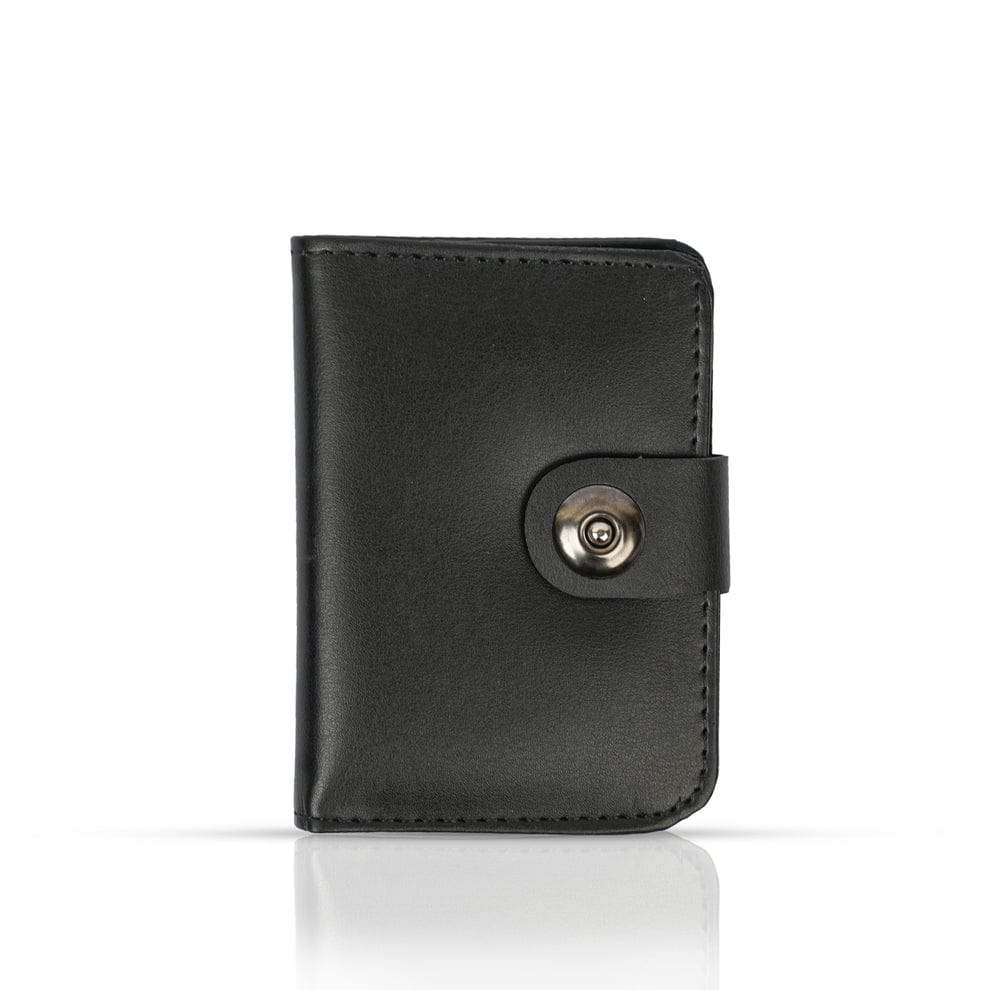 Mens Premium Card Holder Wallet | Magnetic Button Small Wallet | 6 Card Slots & Cash Pocket