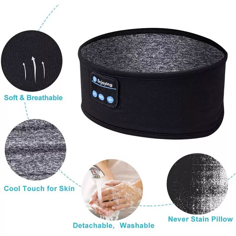 Wireless Bluetooth Music Headband With Built-In Headphones For Sports, Running, Gym, And Sleep Comfortable Fabric Design With Hands-Free Calling - Image 4