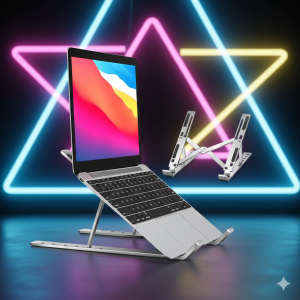 Speed-X Professional Adjustable Aluminium Laptop Stand  Heavy Duty 16 Inch Height, Foldable & Portable (6 Angles)