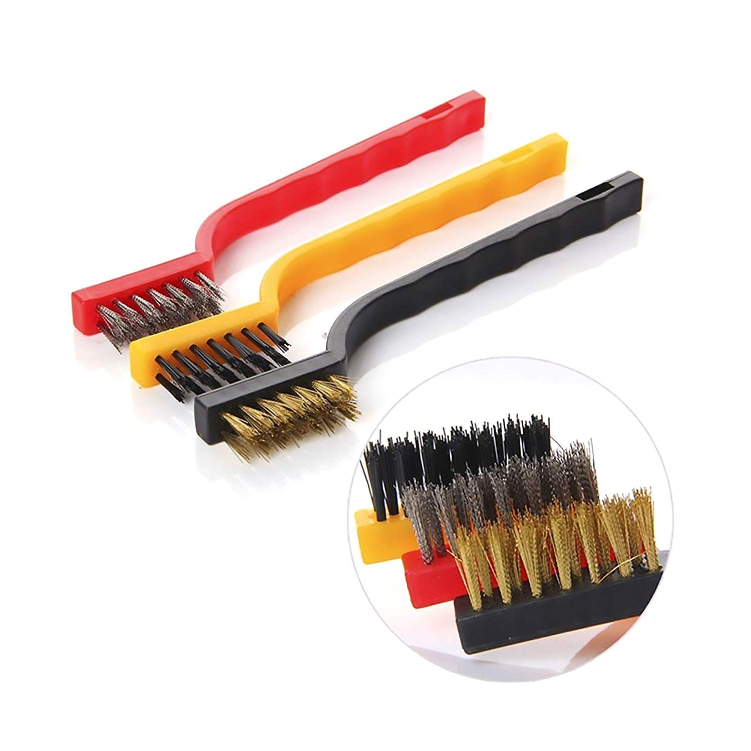 Gas Stove Cleaning Wire Brush Kitchen Tool Metal Fiber Brush Set of 3 Brush - Image 4