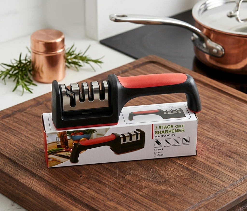 3-Stage Professional Knife Sharpener Manual Kitchen Knife Sharpening Tool - Image 4