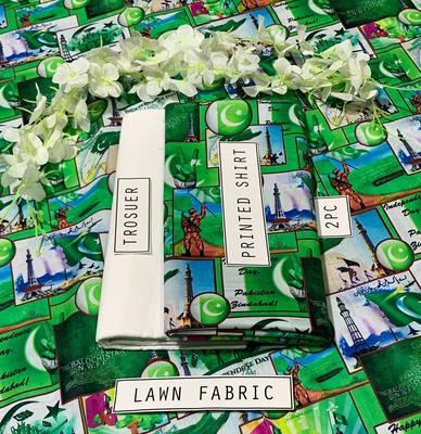 Women's 2 Piece Lawn Digital Print Unstitched Suit - Image 2