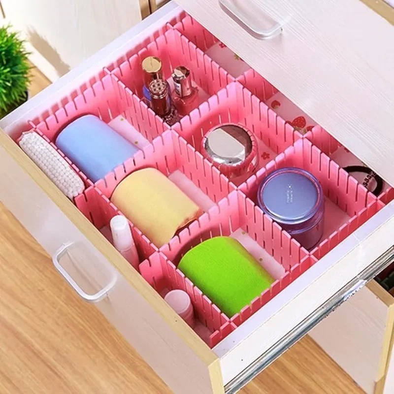 Pack of 4 Plastic Drawer Dividers DIY Adjustable Partition Boards for Cabinets, Wardrobes & Household Storage.(Random Color) - Image 2