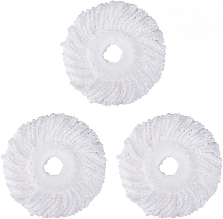 (PACK OF 3)Spin Mop Refill - Extra Head, Additional Microfiber Mop Round Shape Mop Heads - Image 3