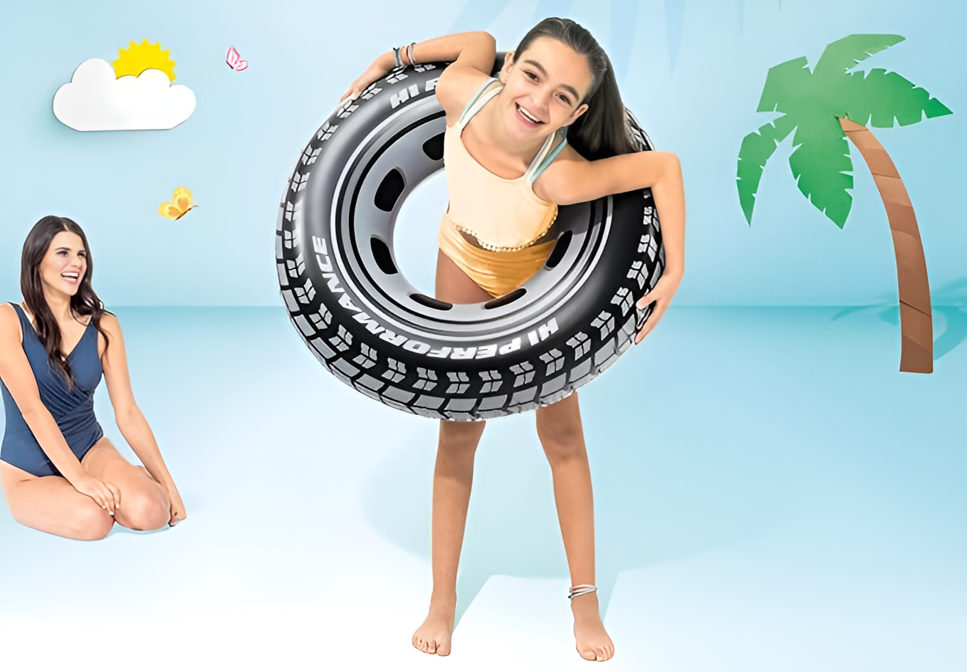 Intex Giant Tire Tube 36 Inch Swim Ring For Summer | Swimming Pool Tube for Kid's - Image 3