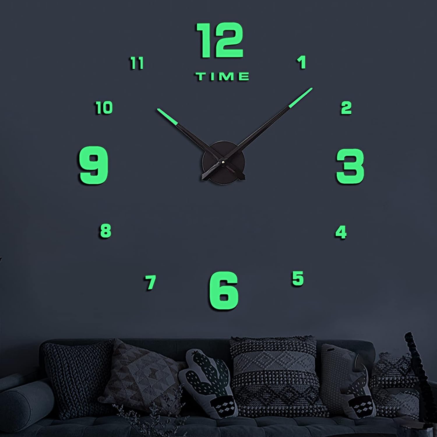 Wooden Numbers Wall Clocks Round Dial only Glow in The Dark Clock Wall for Living Decor Modern Decorative - Image 3