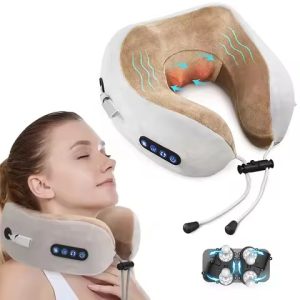 Rechargeable Neck Massager U-Shaped Pillow  Multifunctional Portable Shoulder & Cervical Relaxing Massage for Home, Car, Outdoor