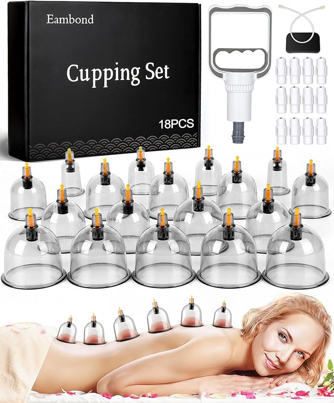 10-Piece Hijama Cupping Therapy Set Vacuum Suction Massage Cups with Pull-Out Pump