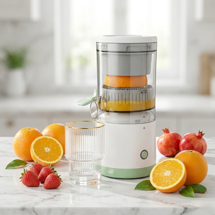 Manual Citrus Juicer & Squeezer Portable Hand-Press Fruit Juicer with Built-in Strainer and Measuring Cup - Image 4