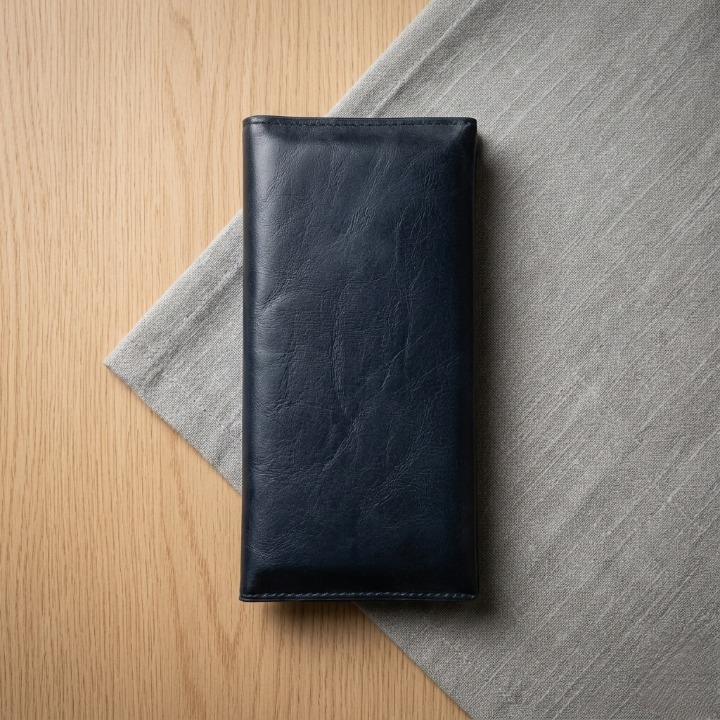 Premium Genuine Black Leather Long Wallet Elegant Bi-Fold Business Clutch & Travel Organizer for Men - Image 2