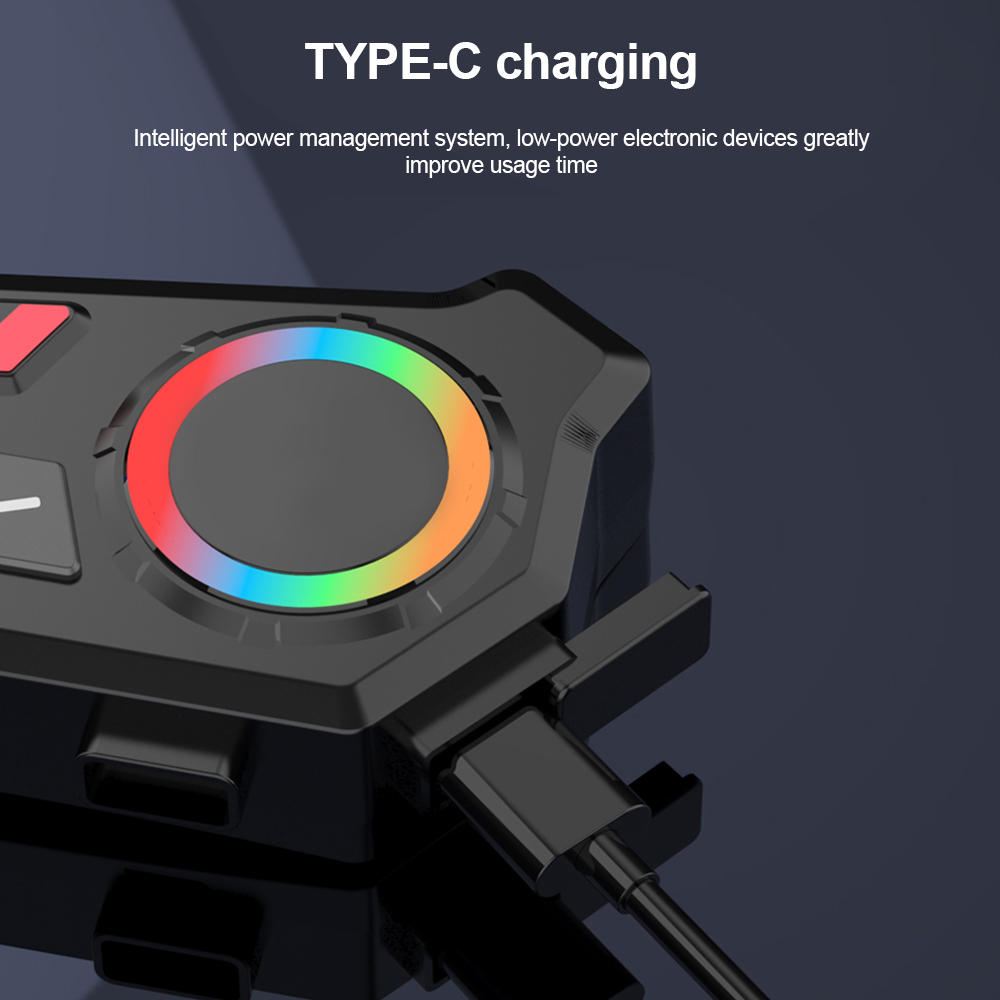 Helmet Wireless Earphone K06A Bluetooth Helmet Intercom Headset with RGB Control Knob & Noise Reduction - Image 3