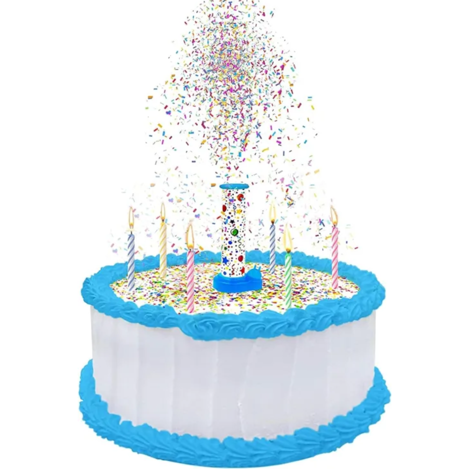 Musical Sprinkle Popper Cake Topper Surprise Party Decoration - Image 3