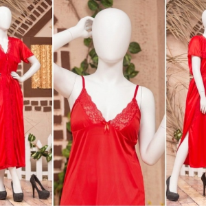 2 PCs Silk Splendor Satin Nightwear Set  Elegant & Comfortable Sleepwear SKU R-003 Free Size
