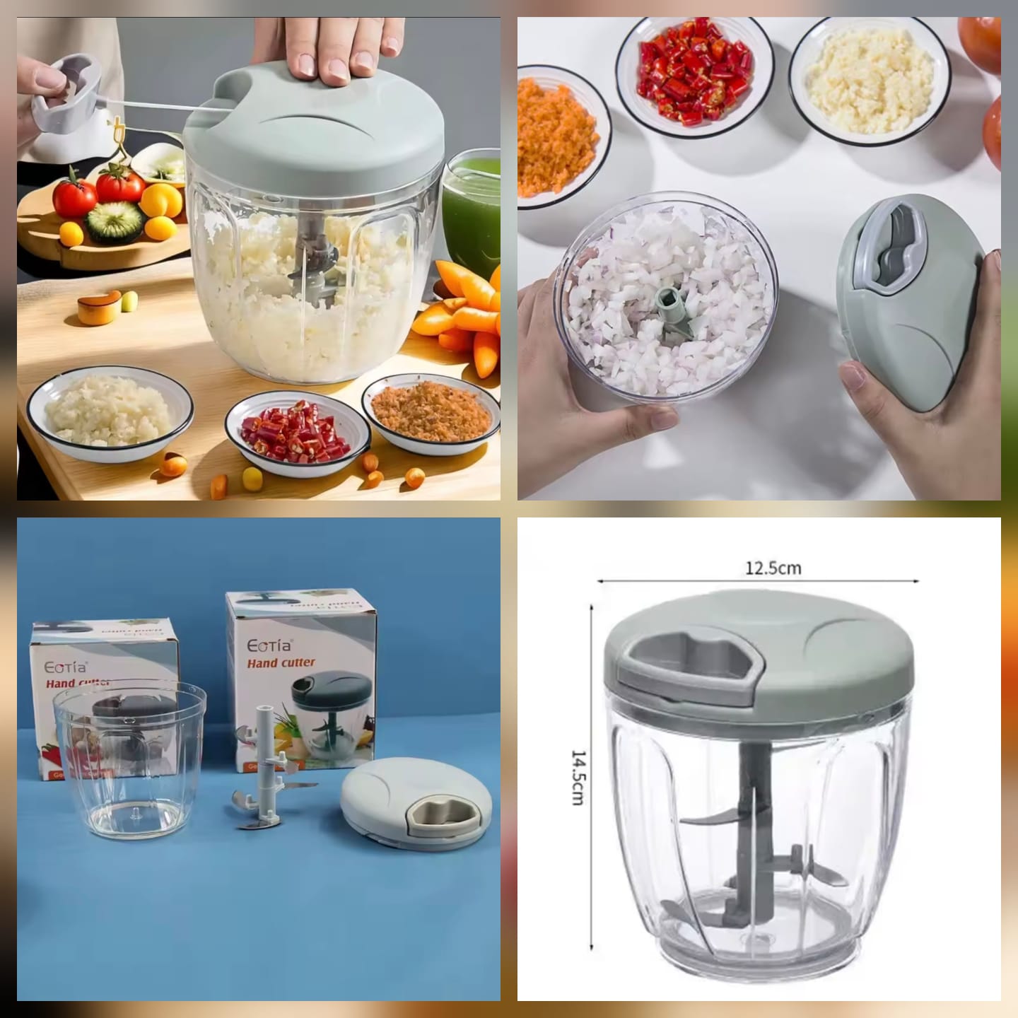 Manual Pull-String Household Vegetable Cutter & Meat Chopper Multi-Function Hand - Random Color - Image 5
