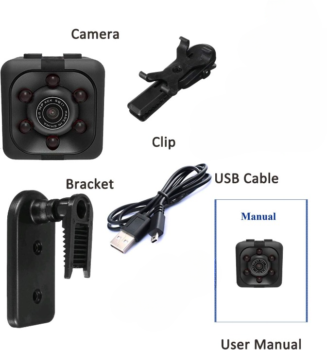 SQ6 Mini Spy Camera HD Portable High Quality Security Camera with Night Vision & Two Stand Holders - Image 3