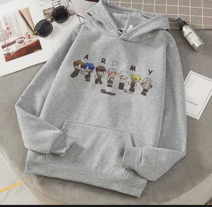 Classy Stylish Printed Kangaroo Hoodie for Women & Girls | Export Quality Fleece Pullover Sweatshirt with Drawstring Hood - Image 2