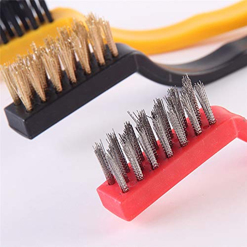 Gas Stove Cleaning Wire Brush Kitchen Tool Metal Fiber Brush Set of 3 Brush - Image 3