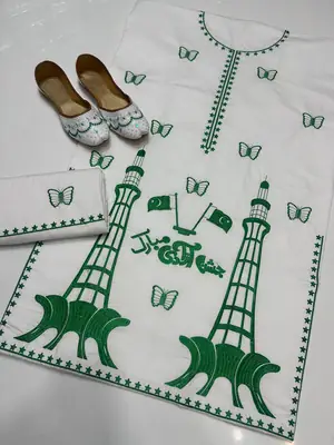 2 Pcs Women's Unstitched Embroidered Suit | Premium Embroidered Fabric for Women - Image 3
