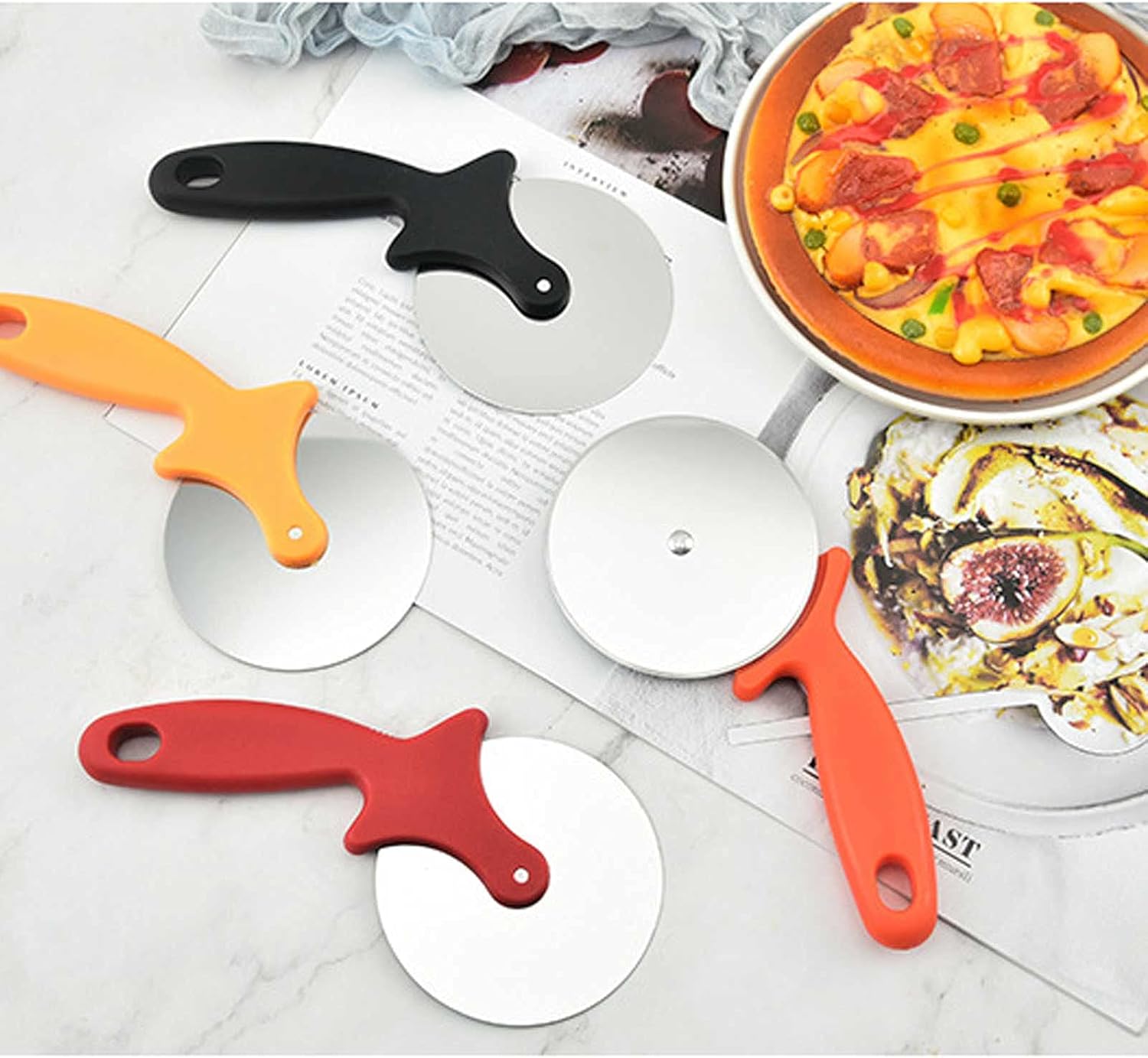 Pizza Cutter, Pizza r Big Size Cooker Stainless Steel, Commercial Use, Kitchen Helper(random color)