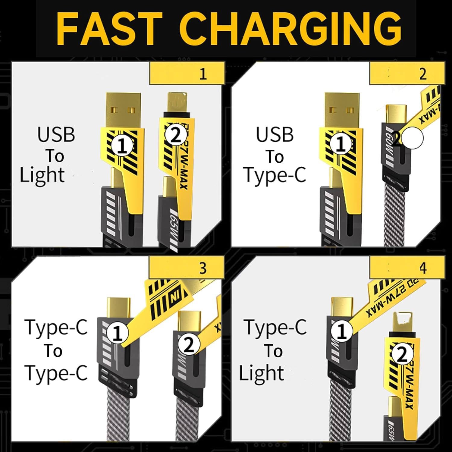 4-in-1 Multi USB Charging Cable For IPhone and Type C - Image 2