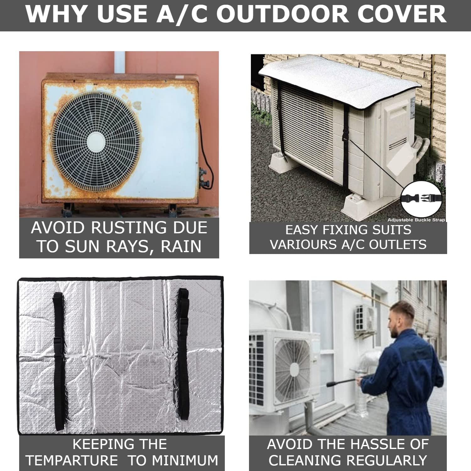 Ac Outdoor Unit Protector Heat Insulation Sunlight Shade Protector - 36 Inches - Image 4