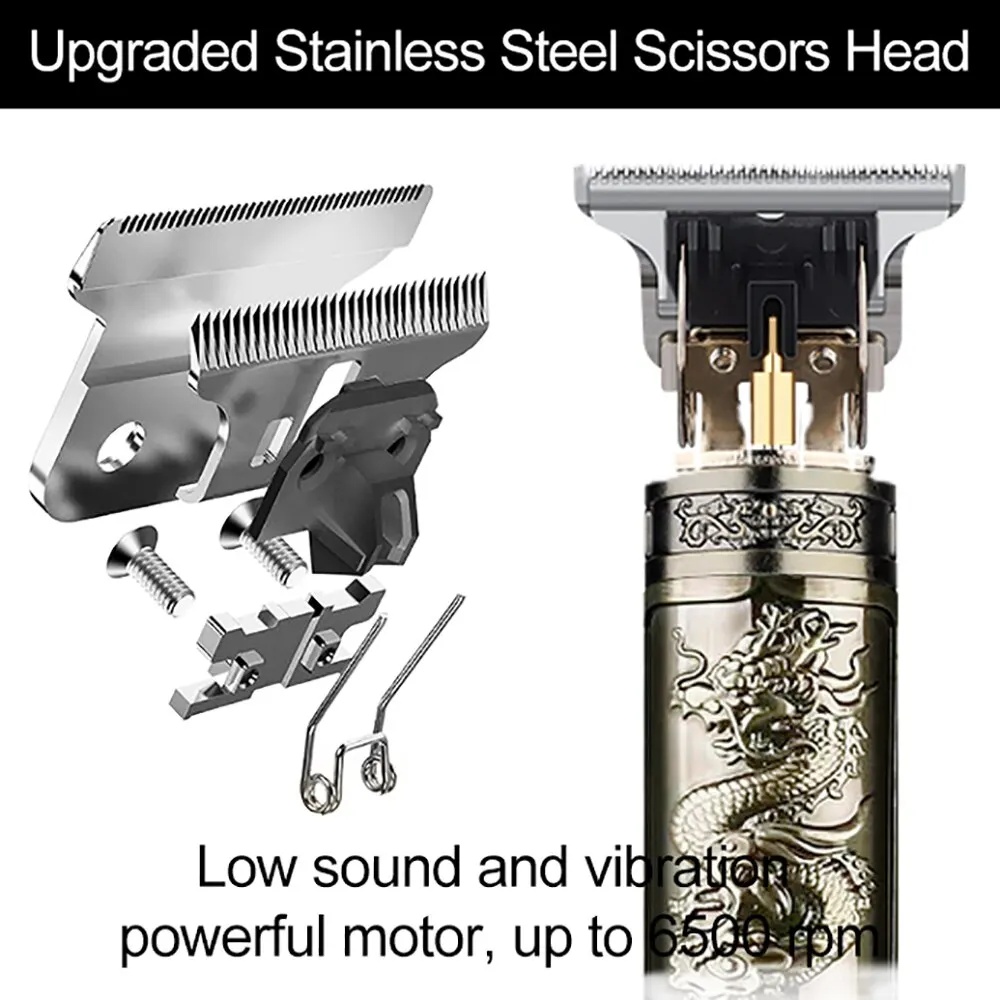Vintage T9 Hair Trimmer For Men Professional Usb Rechargeable Beard And Hair Cutting Machine Precision Shaver - Image 4