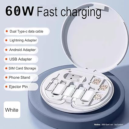 Multifunctional Data Cable Set 60W Fast Charging Cable for Android & Iphone (Random color) - Image 5