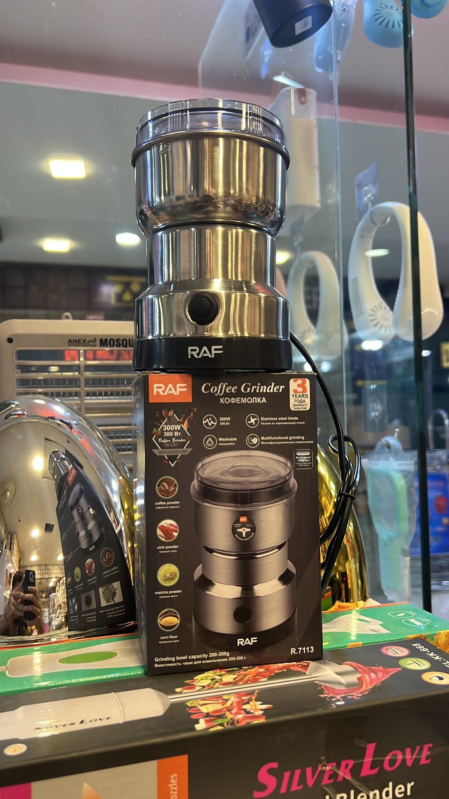 RAF Professional Electric Coffee & Spice Grinder 300W High-Power Stainless Steel Masala Grinder - Image 4