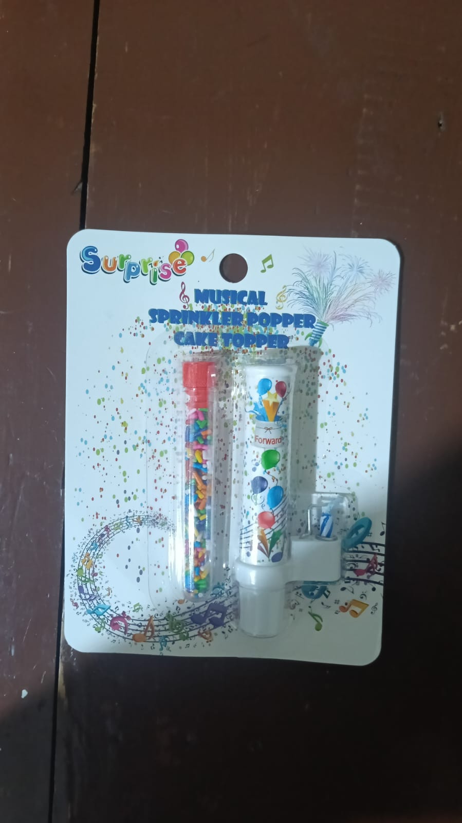 Musical Sprinkle Popper Cake Topper Surprise Party Decoration - Image 5