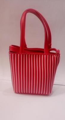 Peach Red Striped Handbag for Girls | Premium Shoulder Handbag for Office, Shopping & Daily Use - Image 3