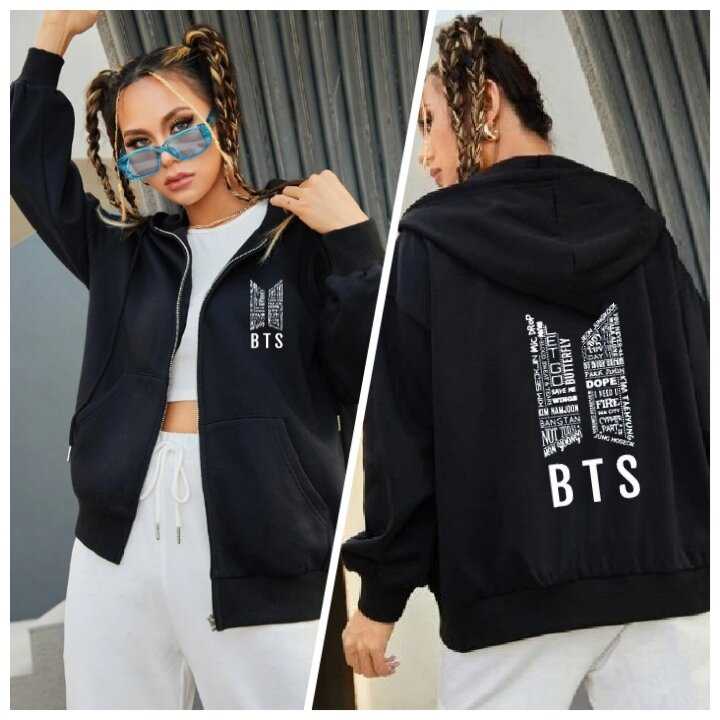Classy Stylish Zipper Print Kangaroo Hoodie for Women & Girls | Drawstring Long Sleeve Winter Pullover