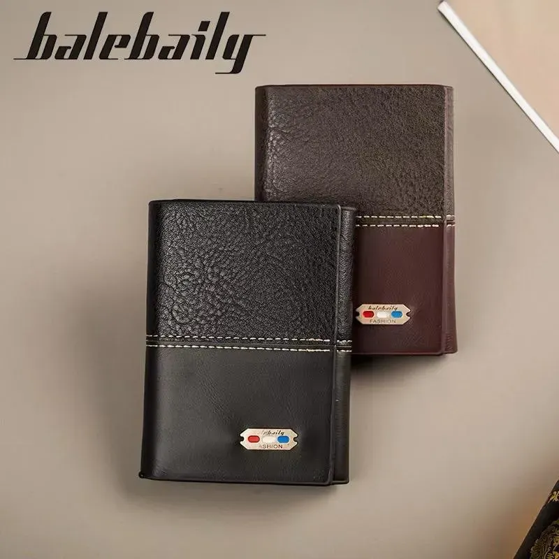 Balebaily Premium Tri-Fold Wallet for Men 10 Card Slots, Secure Button Closure, Large Cash Pocket - Image 3